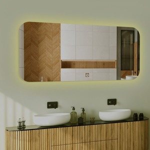 Beautiful Scandinavian Design Beveled Glass LED Rectangular Bathroom Mirror with Touch Sensor and <b>Smart</b> Illumination - Product Image 3