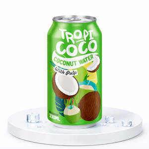 Bebida de Agua de Coco TropiCoco de 330 ml con Pulpa y Sabor Original, Bebida en Lata de Aluminio, Proveedor de Jugo de Coco Natural, OEM/ODM - Product Image 3
