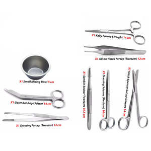 Juego de Instrumentos Quirúrgicos Ortopédicos de Acero Inoxidable: Tijeras, Pinzas, Gallipot, Bandeja Renal, Cuidado de Heridas, Sutura, para Médicos, de Dentavex - Product Image 2