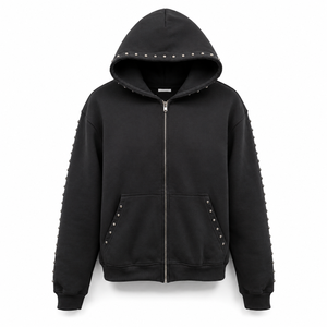 RMG Maßgeschneiderter Winter Übergroßer Schwergewichts-Zip-Hoodie 100% Baumwolle Vintage-Waschung Streetwear-Print Umweltfreundlich Unisex Boxy Fit - Product Image 1