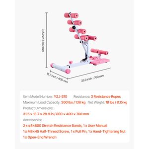 Macchina per Allenamento Glutei Regolabile, Alta Resistenza, 3 Bande Elastiche, Pieghevole, per Esercizi di Core, Gambe e Glutei, Trainer per Squat Profondi - Product Image 5