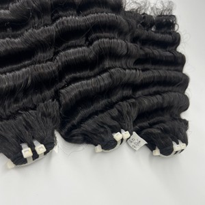 ผมดิบเป็นลอนลึกไม่พันกันต่อ100% ผมลอนสีธรรมชาติผสมกับหนังกำพร้า - Product Image 2
