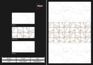 Carreaux muraux en céramique 300x600mm pour salle de bain et cuisine, finition brillante mate effet sucre, design mural intérieur. - Product Image 3