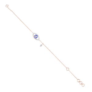 Bracelet tennis de luxe plaqué or rose 0,21 carat avec accents de diamants taillés et incrustation de cristaux bleus pour femme, idéal pour le quotidien, les cadeaux et les soirées - Product Image 6