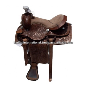 Selle western cheval en cuir souple siège en daim - Product Image 2