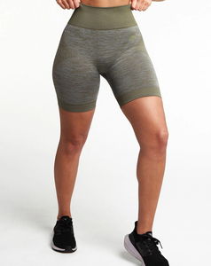 Shorts de Yoga Ligeros para Mujer, Cintura Alta, Tejidos, Color Sólido, Transpirables, Corte Holgado, Cintura Elástica, Spandex, Poliéster, Bordados - Product Image 1