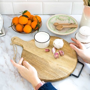 Planche à découper en bois double face avec poignée, coupe-légumes solide, planche à pain domestique pour la découpe des aliments - Product Image 3