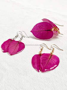 Léger réel presse sèche fleurs boucles d'oreilles goujon goutte dame Floral boucle d'oreille résine bijoux ne m'oublie pas Myosotis Sylvatica femmes - Product Image 3