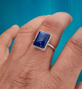 Anillo de Piedra Preciosa de Lapislázuli Natural, Plata de Ley 925, Joyería Boho Hecha a Mano para Mujer - Product Image 5