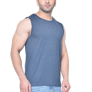 Custom Breathable <b>Mens</b> Gym <b>Singlet</b> O Neck Compression Stringer Tank Top 220G Cotton Quick Dry Fitness Bodybuilding Workout Activ - Product Image 3