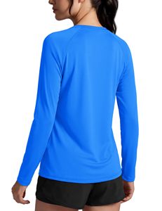 เสื้อตกปลาผู้หญิงพรีเมียม แขนยาว UPF 50 โพลีเอสเตอร์ 100% ป้องกันรังสียูวี แห้งเร็ว ระบายอากาศได้ดี เสื้อผ้าสำหรับกิจกรรมกลางแจ้ง - Product Image 2