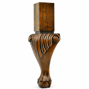 ขาเฟอร์นิเจอร์ไม้แบบดั้งเดิม พร้อมลายแกะสลักรูปกรงเล็บและลายฟลูท ดีไซน์ควีนแอนนี่ สำหรับใช้กับโต๊ะ ขาโซฟาไม้เนื้อแข็ง - Product Image 2