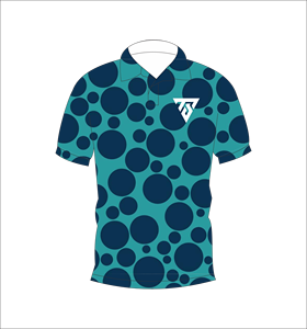 Mens Blue Circle Pattern Polo Shirt Custom Sublimation Short Sleeve Summer Casual Breathable Lightweight Golf Shirt - Product Image 1