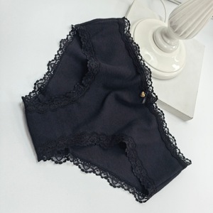 Culottes Femme Taille Basse en Dentelle Coton Côtelé avec Nœud Décoratif Douces Respirantes Quotidiennes Multicolores – Vente en Gros - Product Image 4
