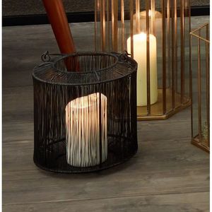 <b>Hurricane</b> Glass Candle <b>Lantern</b> with Wooden Base Vase shape - Product Image 4