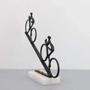 Nordic Simple Metal Modern Bicycle Cyclist Statue Bicycle Rider Statue Figurine Office Living Room Decor - Product Image 1