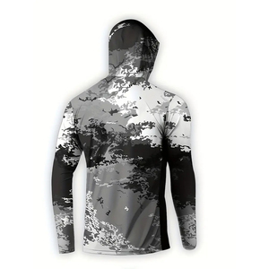 Conception de logo personnalisé, sweat-shirt de pêche pour homme avec protection solaire UV, sublimation, UPF 50, sweat-shirt de pêche à capuche avec service OEM - Product Image 2