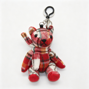 Porte-clés ours en peluche personnalisé, petit ours à carreaux, pendentif de sac en forme d'ours en peluche, mini porte-clés ours en peluche - Product Image 1