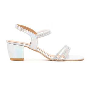 Sandalias de tacón de fantasía plateadas modelo FN5416 - Product Image 3