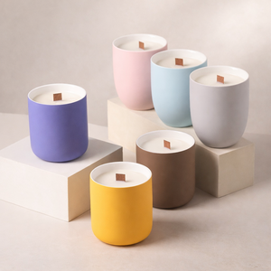 Premium Glazed Ceramic <b>Candle</b> Vessel Heat Resistant Thick Wall Smooth Finish Durable Luxury Home Decor Double <b>Wick</b> Holder - Product Image 4