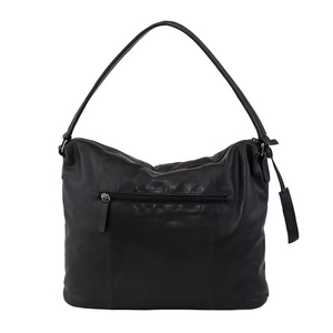 Luxury Genuine Black <b>Leather</b> Fashion Hobo <b>Bag</b> for Women Large Capacity ZIP Closure Single Strap Vintage Shoulder Tote - Product Image 2
