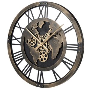 Orologio da Parete con Mappa del Mondo Marrone da 27 Pollici, Movimento al Quarzo Silenzioso e Design Moderno/Lussuoso - Product Image 3