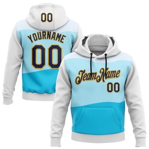 Sweat-shirt à capuche sportif OMMIZ INDUSTRY personnalisé, bleu poudré, blanc-marine, motif 3D Splash Grunge Art, vente en gros - Product Image 5