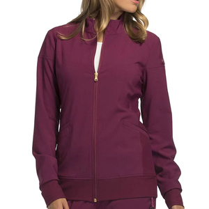 Chaqueta Sanitaria Unisex Morada con Cremallera Completa, Tejido de Poliéster, Uniforme Hospitalario con Detección de Agujas, Tela sin Costuras Fusionada para Estudio - Product Image 1