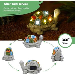 Estatuas de Jardín Solares con 7 Luces LED, Tortuga con Suculenta, Decoración Perfecta para Césped, Patio, Balcón o Jardín - Product Image 2