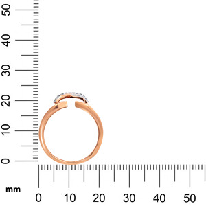 Anillo de Diamantes Entrecruzados de Lujo con Banda Ancha Abierta y Esmalte Marrón en Oro Rosa de 18K - Product Image 5