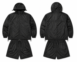 Men's Premium Nylon Windbreaker Jacket and Shorts <b>Set</b> Lightweight Outdoor Activewear Contemporary Fit Customizable Design - Product Image 6