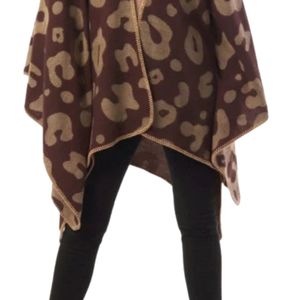 Brown Leopard Print <b>Wrap</b> Shawl Soft Warm Fashion Scarf Women Oversized Animal Pattern Cape Style Winter Casual Shoulder Cover - Product Image 6