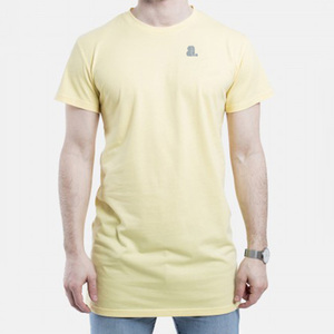 <b>Men's</b> Yellow Short Sleeve O-Neck Solid Plus Size Front Blank <b>T</b>-<b>Shirt</b> 100% Cotton Casual Wear Breathable Quick Dry 220g - Product Image 1