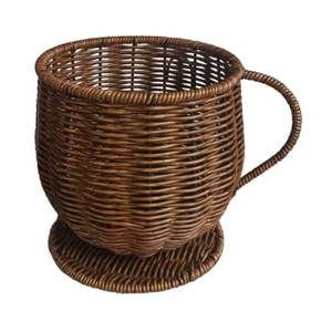 Durable Natural Rattan <b>Cups</b> And <b>Saucers</b> Set With Artisan Weaving For Home Entertaining And Stylish Table Setting - Product Image 3