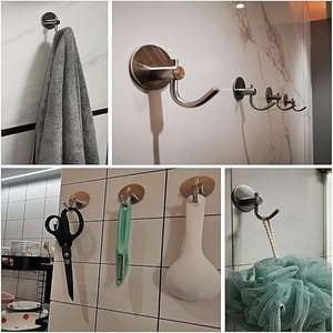 Porte-manteau, porte-chapeau, porte-sac, porte-serviette mural multifonction en métal avec double crochet - Product Image 2