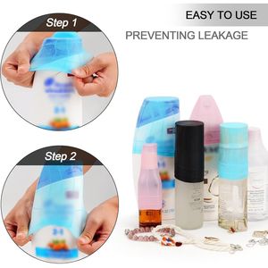 Bolsa de Aseo Colgante de Viaje para Mujer, Bolsa de Maquillaje Grande con 8 Fundas de Silicona a Prueba de Fugas, Estuche Cosmético Impermeable para Moto Acuática - Product Image 1
