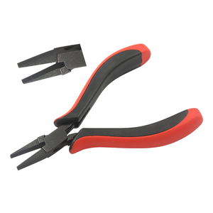 130mm Ergo Poignées Pince à nez plat Mâchoires lisses Boîte à joint à ressort Oxyde noir pour la fabrication de bijoux Sertissage Pêche OEM Rouge Noir - Product Image 1