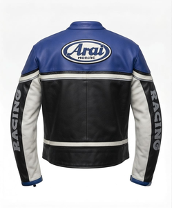 Veste de course en cuir de vachette professionnelle pour homme, sur mesure, pour la conduite sur circuit, avec protection dorsale niveau 2 CE - Product Image 2