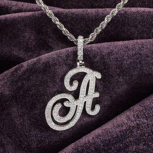 14K Gold Plated Letter Pendant <b>Necklace</b> Zircon Clavicle Chain Hip Hop Brass Charm Jewelry for Men Women - Product Image 6