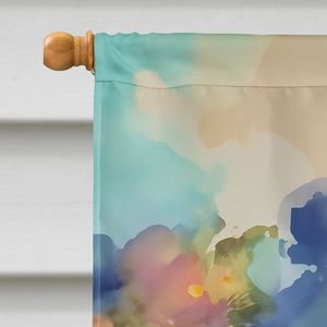 Grand poteau de porche multicolore bannière de cour décorative illustration arc-en-ciel truite maison drapeau tenture murale en polyester - Product Image 3