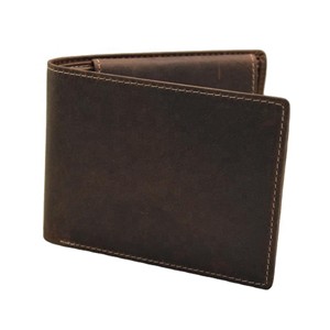 Men's Genuine Leather <b>Trifold</b> <b>Wallet</b> Dark Brown Minimalist Fold Closure Daily Use Short RFID Protection Long Open Credit Card - Product Image 2