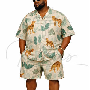 Ensemble de chemises hawaïennes de haute qualité, nouvelle mode, décontractées, imprimé jungle, manches courtes, pour hommes, été - Product Image 5