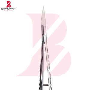 Tijeras de belleza para dar forma a cejas y pestañas, microtijeras de resorte con mango redondo y borde cruzado, 7 unidades, rectas - Product Image 4