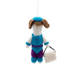 Handmade Eco-Friendly 100% Certified Wool Felt <b>Dog</b> Ornament Set Basket Cartoon Animal <b>Christmas</b> Decoration Custom Size Wall - Product Image 4