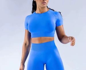 Débardeur court sans couture personnalisé pour femme, style camisole, à fines bretelles, pour le sport, la course et le yoga - Product Image 3