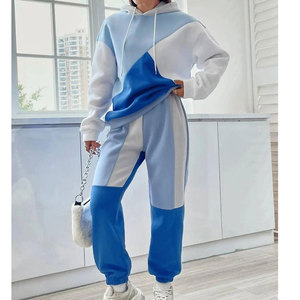 Ensemble survêtement gris à capuche pour femme grande taille, couleur unie, pantalon long, coupe décontractée, 100% coton, vêtements d'hiver - Product Image 3