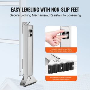 อุปกรณ์เสริมสำหรับปีนบันได ขนาด 11.4 นิ้ว พร้อมบันไดเหล็กยืดหดได้ ตัวปรับระดับแบบปลดเร็ว ตัวกันลื่น ใช้งานง่าย - Product Image 3