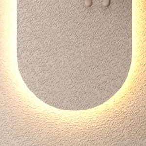 Lampes murales LED 3 couleurs réglables en forme de sculpture 3D en grès, décor avec plantes vertes simulées, vase en verre, statue de lapin, télécommande - Product Image 4