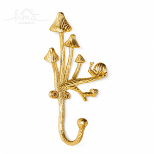 Solid Brass Mushroom Snail Wall <b>Hook</b> Nature Inspired <b>Decorative</b> <b>Coat</b> <b>Hook</b> Handmade Towel Robe Key Holder Home Wall Decor - Product Image 1