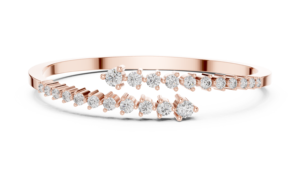 TRENDY LAB GROWN CUT DIAMOND STIFF BRACELET <b>SET</b> 18KT WHITE <b>GOLD</b> RHODIUM PLATED LUXURY WOMEN'S Certified PARTY WEDDING - Product Image 5